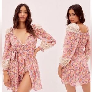 For love & lemons gardenia mini dress & robe NWT